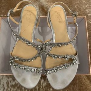 Jewel Badgley Mischka sandals with rhinestones